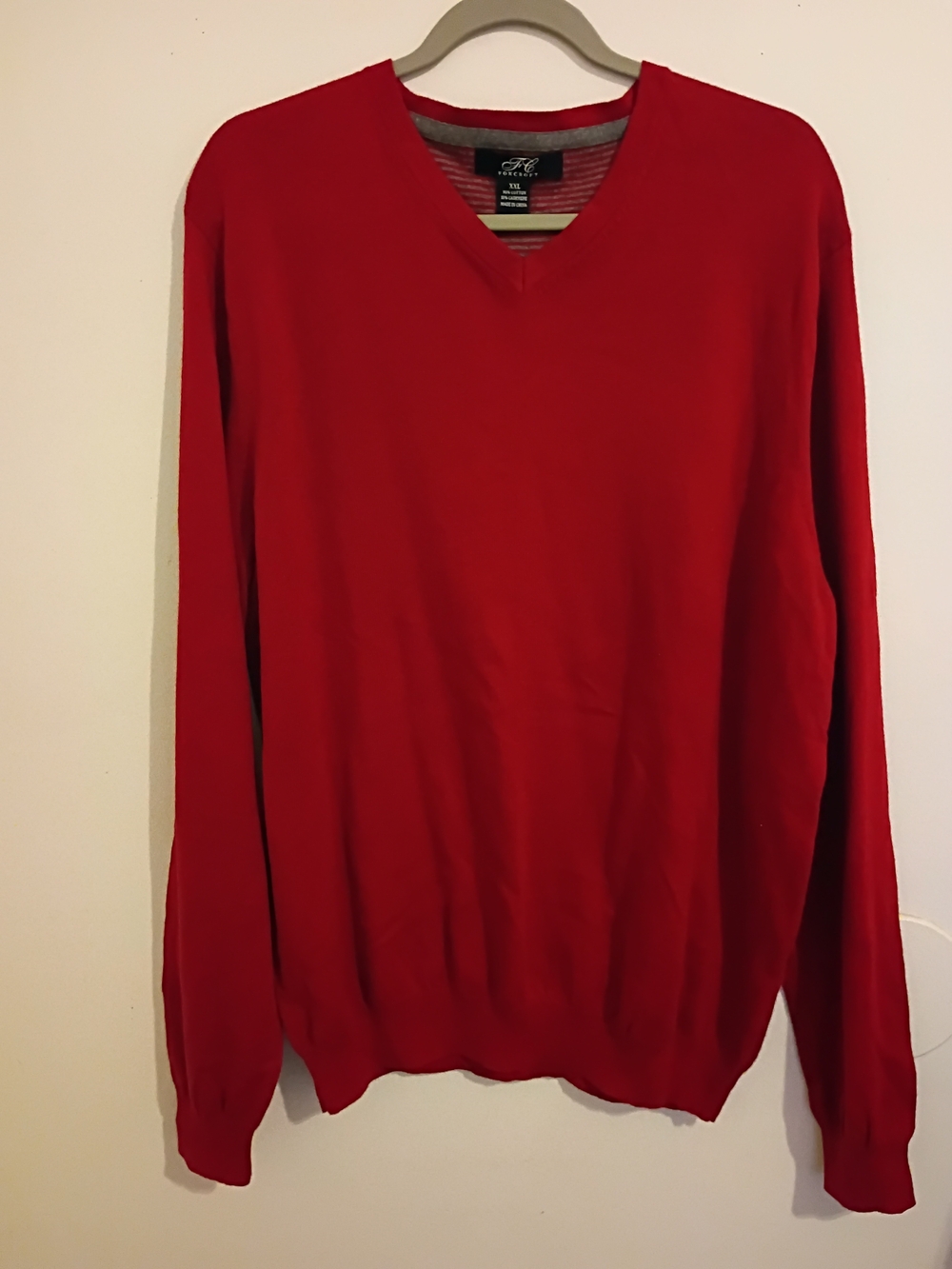 Foxcroft‎ Men's V-Neck Sweater in Red Sz XXL